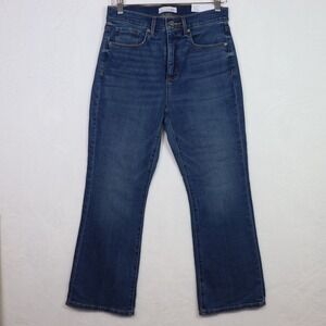 LOFT Medium Blue High Rise The Kick Crop Petite Jeans 28/6P